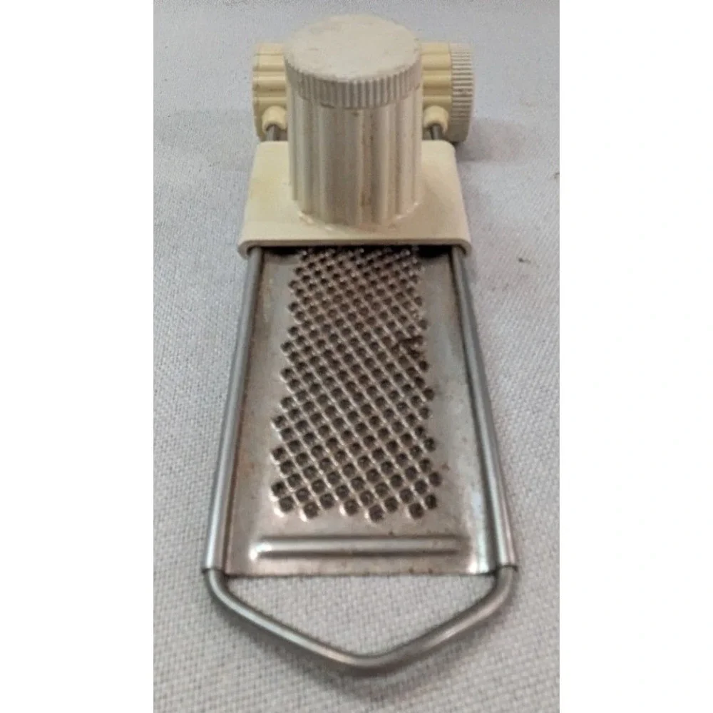 Vintage Rotary Cheese Grater Manual Hand Crank Cream Plastic Stainless Fair